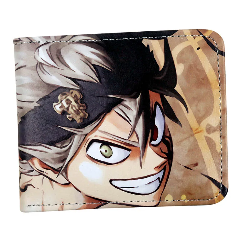 

wallet men black clover anime Wallet card id holders Purse Bifold New arrival