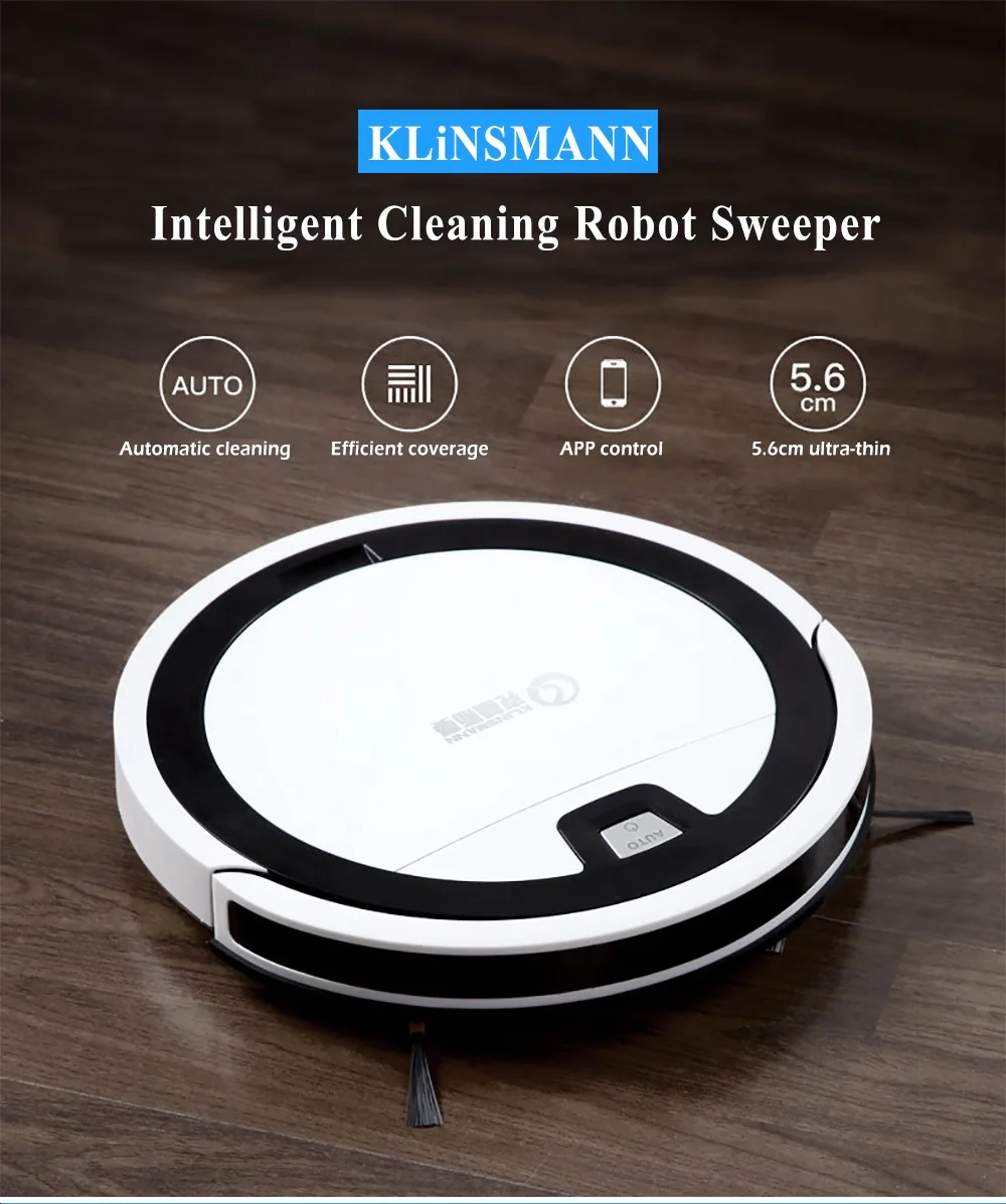 

KLiNSMANN Wireless Intelligent Robot Vacuum Cleaner Sweeping Cleaner Household Automatic Cleaning Robot Sweeper Remote Control