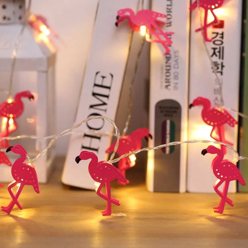 Metal flamingo String Light Party Decor, Battery operated party light