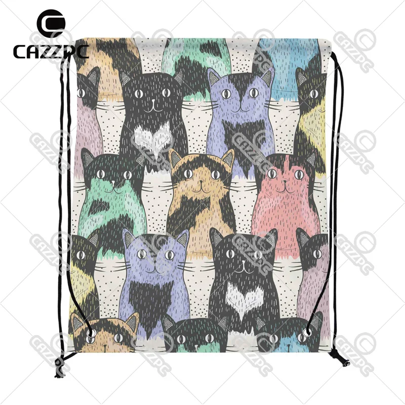 941 20 De Réductionbande Dessinée Chat Mignon Transparente Pop Art Imprimer Personnalisé Individuelle Nylon Tissu Cordon Chaussures Sac à