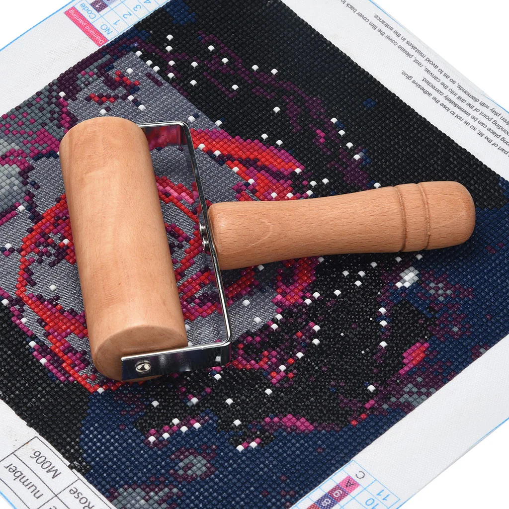 Portable Full Drill Diamond Painting Wooden Roller for Adults Beginners Pressing Handcraft Tool Arts Crafts