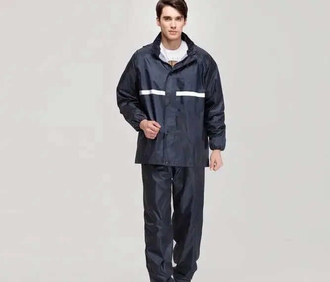 

High Visibility Waterproof Windproof Two-layer Conjoined Raincoat Workwear Motorcycle Bike Safety Clothing with Reflective tape