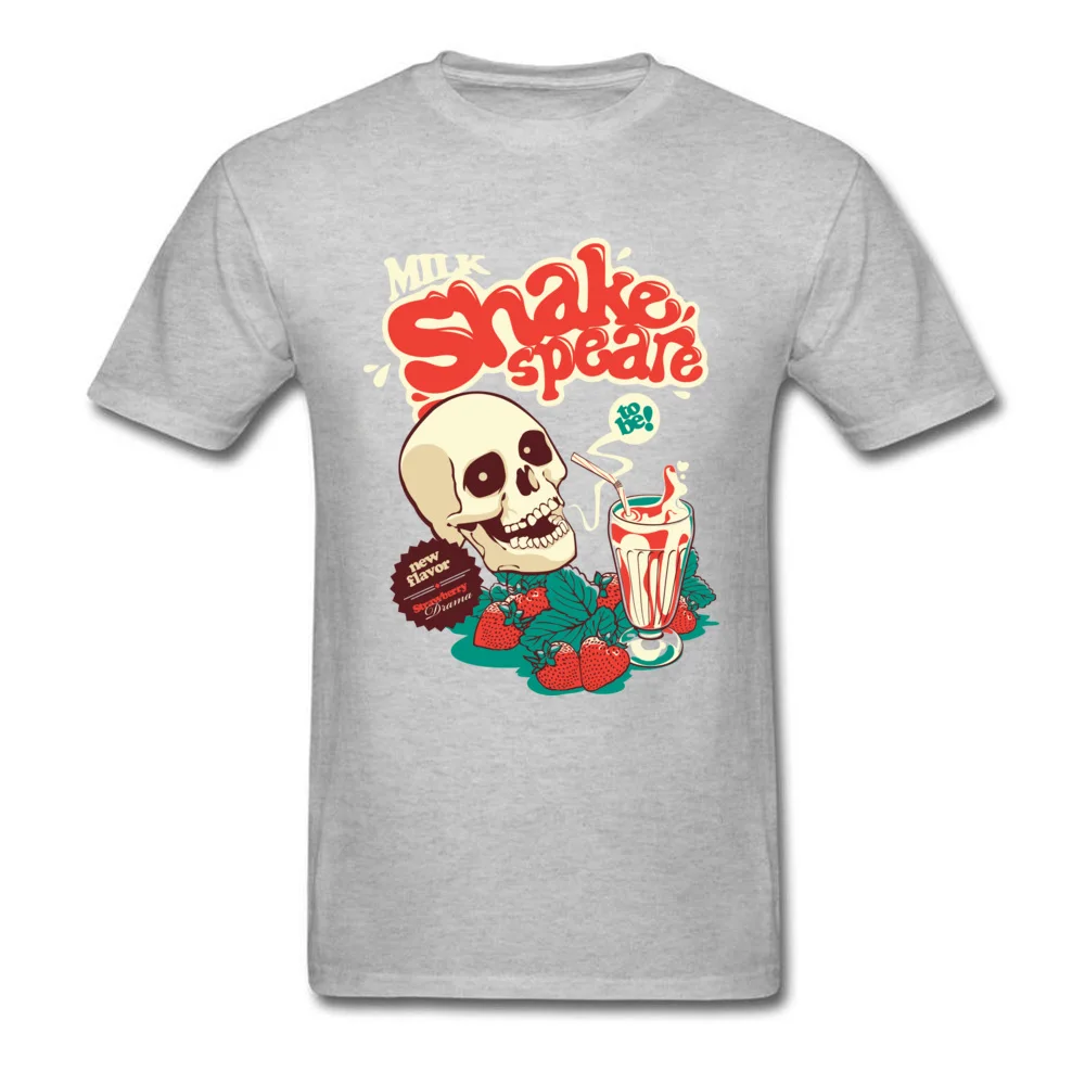 Student Classic Casual T Shirt O Neck Father Day Cotton Fabric T Shirt Normal Short Sleeve Milk Shakespeare Top T-shirts Milk Shakespeare grey