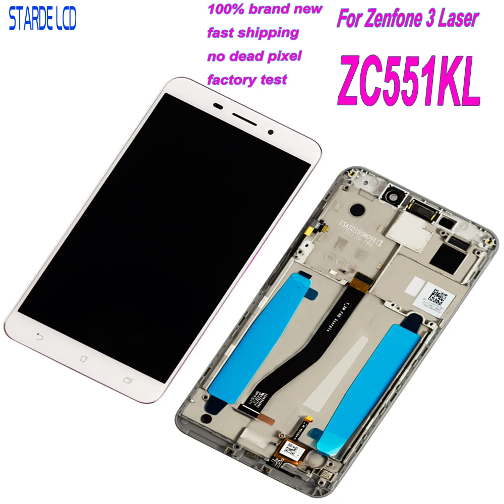 

Starde LCD for Asus ZenFone 3 Laser ZC551KL Z01BD LCD Display Touch Screen Digitizer Assembly with Frame +Tools
