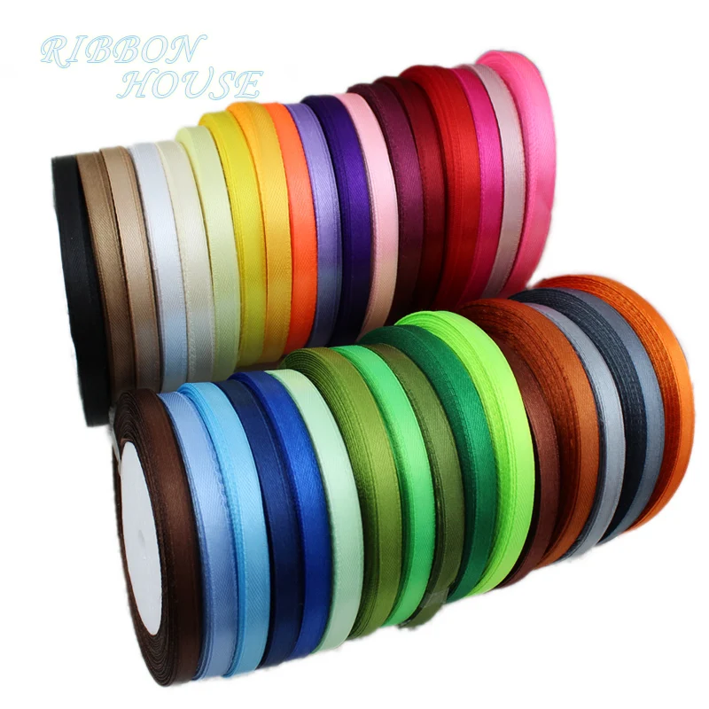 25 ярдов/рулон атласная лента 6/10/12/15/20/25/40 мм|ribbon weaving|packing appleribbon black |