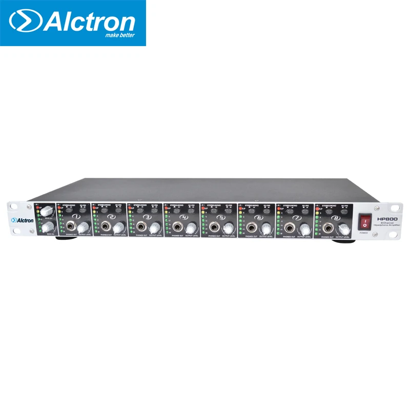 Alctron HP800 8-канальный усилитель для наушников многофункциональный предусилитель для наушников, мульти-люди для контроля уровня сахара в крови с раздельной регулировки громкости