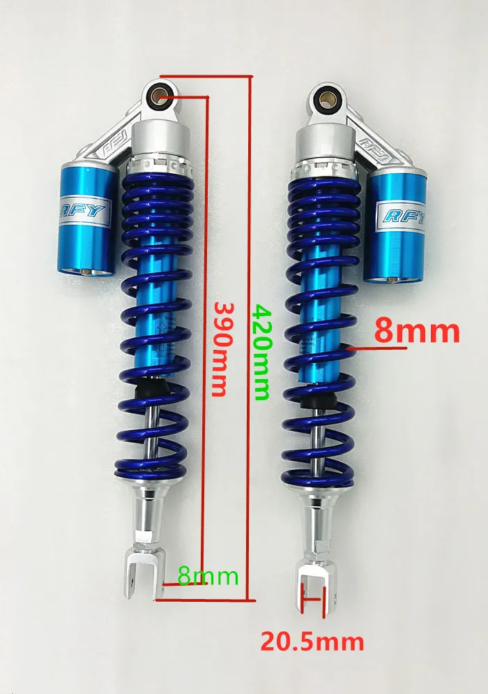 370 мм/380 мм/390 мм/400 мм рессора для мотоцикла подвески для HONDA YMAHA SUZUKI Kawasaki синий+ серебро