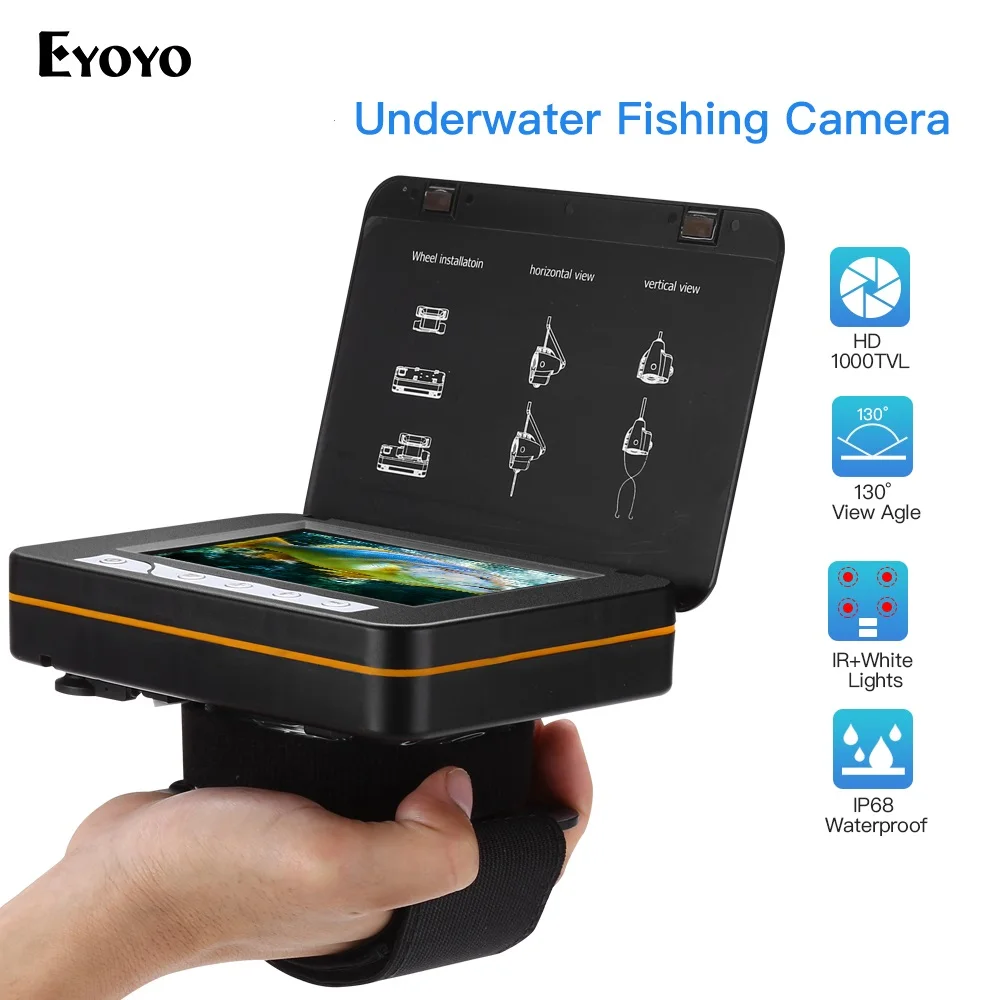 

Eyoyo EF15R Original 30 1000TVL fish finder 5" LCD Monitor 6pcs Infrared Leds Underwater Camera for Fishing Infrared