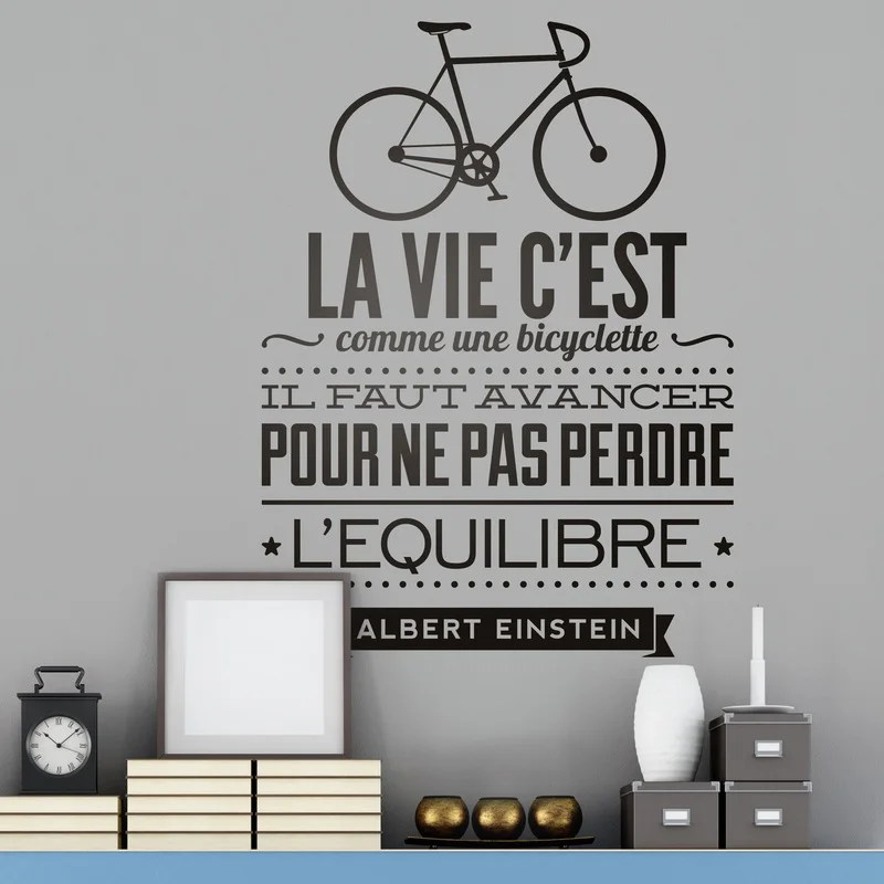 Kililaya Wall Stickers Muraux Citations En Francais La Vie C Est Comme Une  Bicyclette Vinyl Decals House Decor Posters - AliExpress Home & Garden