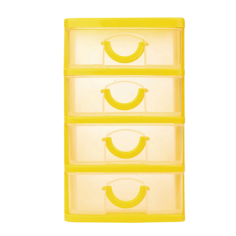 Креативные прочные пластиковые маленькие предметы мини-Настольный ящик для мелочей чехол многофункциональные ручные швейные иглы шкаф для хранения - Цвет: Yellow L