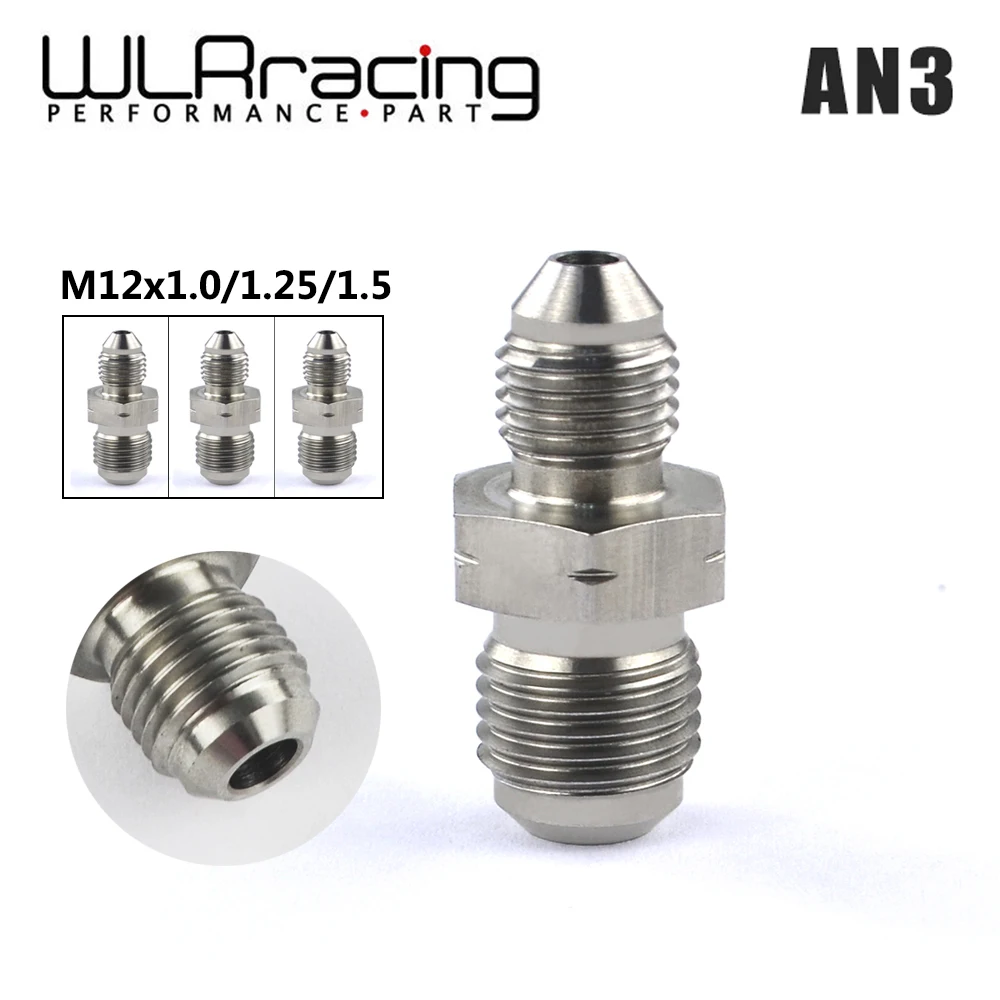 

WLR RACING - AN3 Male 3/8x24 UNF to M12x1.0 / M12x1.25 / M12x1.5 Male Bubble Flare Stainless Steel Brake Fittings Adapter