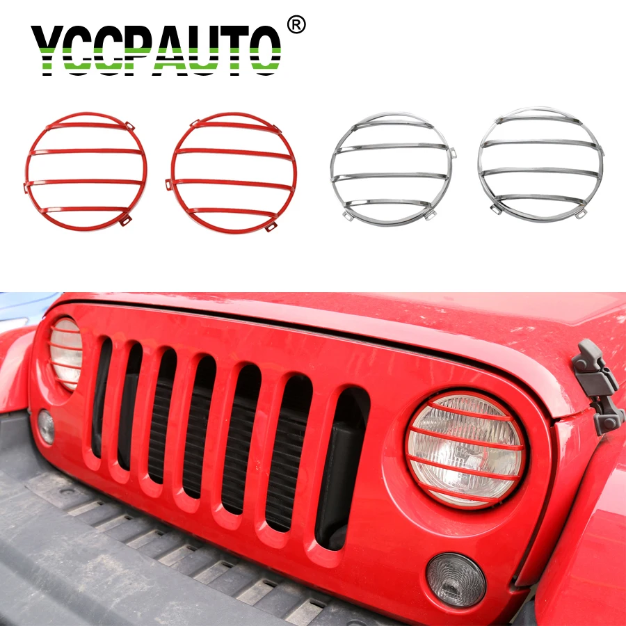 Yccpauto Headlights Cover For Jeep Wrangler 2007 Up Carstyling
