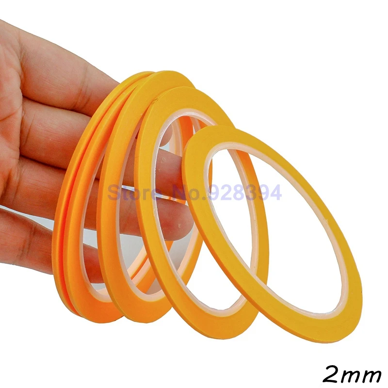2mm x 25m Yellow Thin Washi Masking Tape For Painting & Drawing & DIY