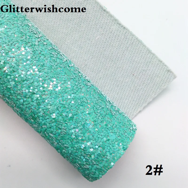 Glitterwishcome 30X134 см мини-рулон синтетическая кожа, массивная блестящая кожа ткань винил для луков, GM070 - Цвет: 2