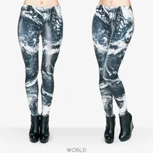Леггинсы, узкие брюки для женщин, девочек, полиэстер, 3D мир печатных забавные леггинсы
