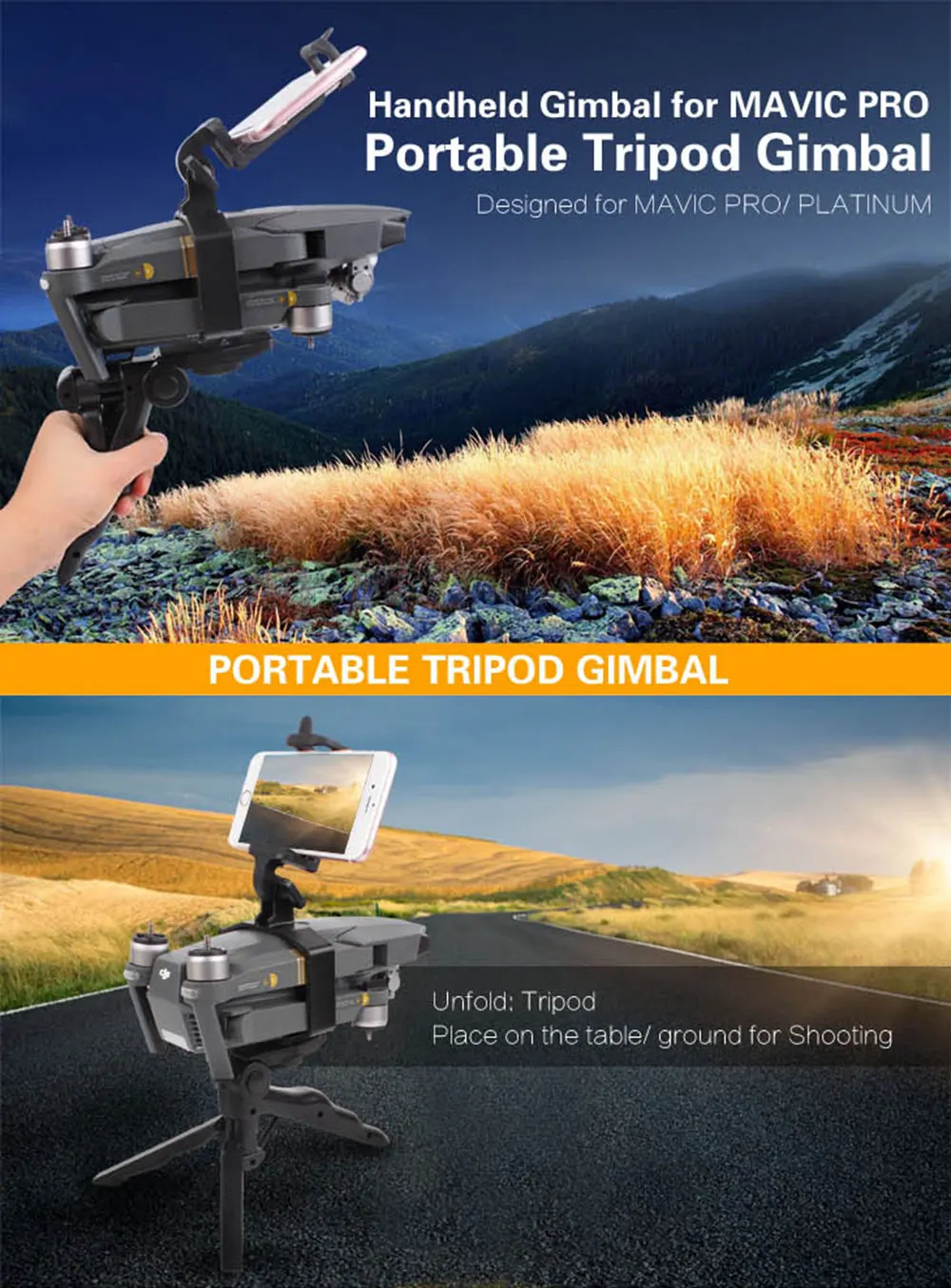 Mavic Pro Портативный штатив многофункциональный держатель для DJI Mavic Pro Дрон ручной карданный Стабилизатор камеры запасные части поддерживает