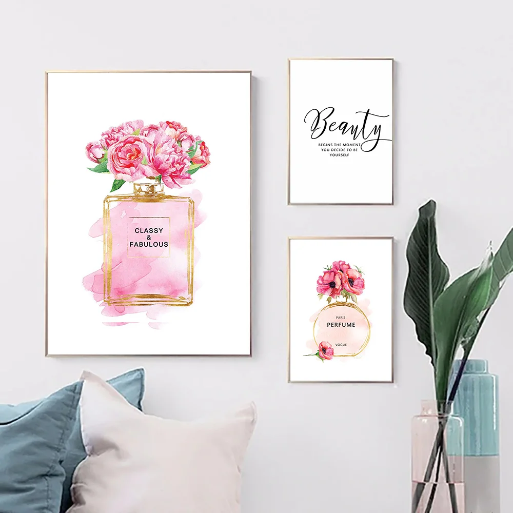 Pop Art Pictures Canvas Abstract Paintings Flowers On Canvas Painting For Living Room Poster Perfume Wall Art Nordic Unframed