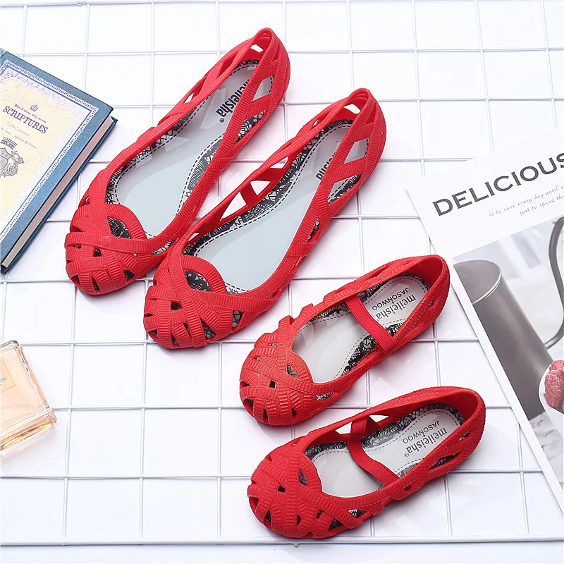 ميليسا الجوف امرأة صنادل هلامي 2019 الصيف الوالدين أحذية أطفال الصنادل ميليسا النساء هلام أحذية لينة 22.5 سنتيمتر-24.5 سنتيمتر