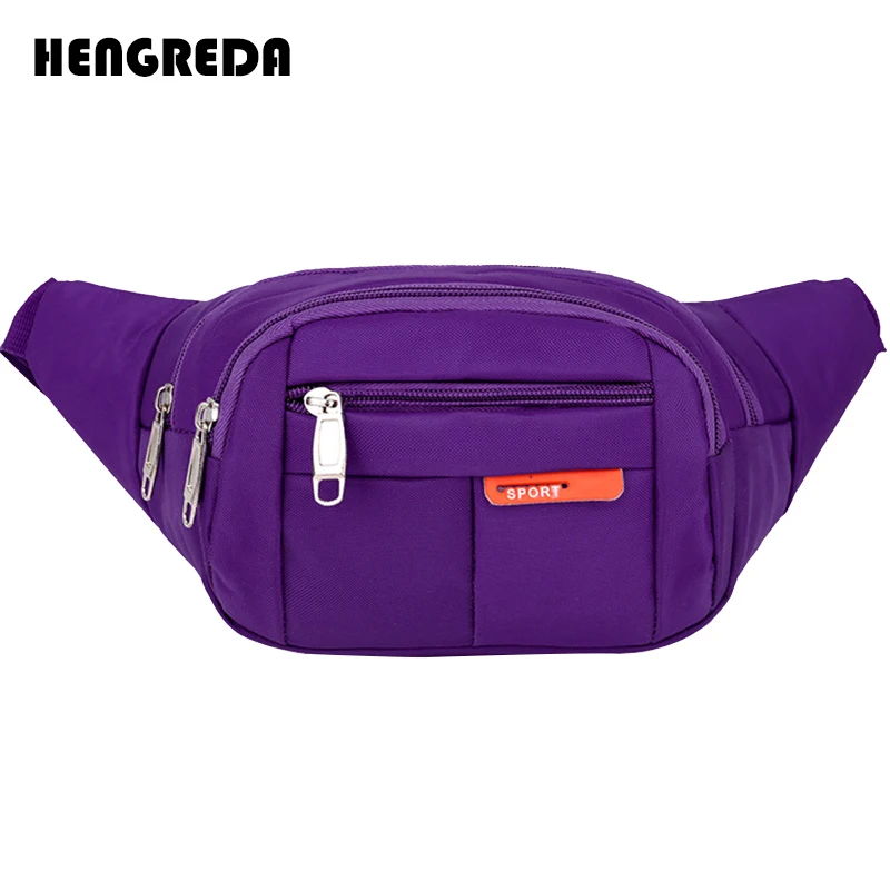 Женская поясная сумка, несколько функций, набедренная грудь, поясная сумка с регулируемым ремнем для мужчин, для женщин " P - Цвет: Purple