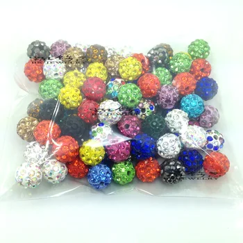 

100pcs 10mmCrytstal Paved Bead Clay Pave Rhinestone Crystal Beads for DIY Bracelet Necklace Jewelry