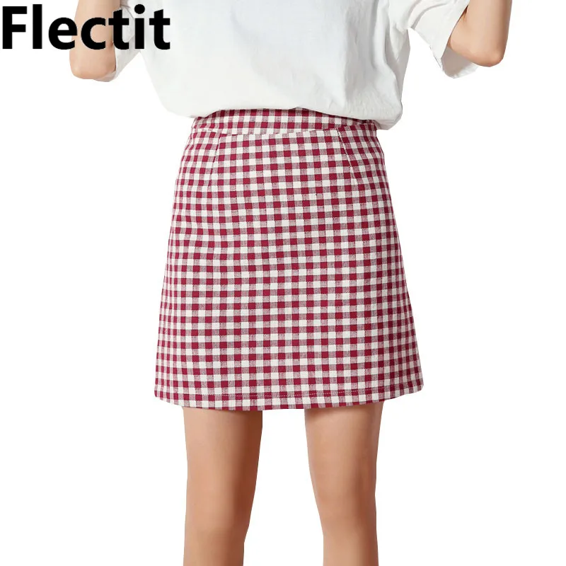 Red and white plaid skirt Clearance