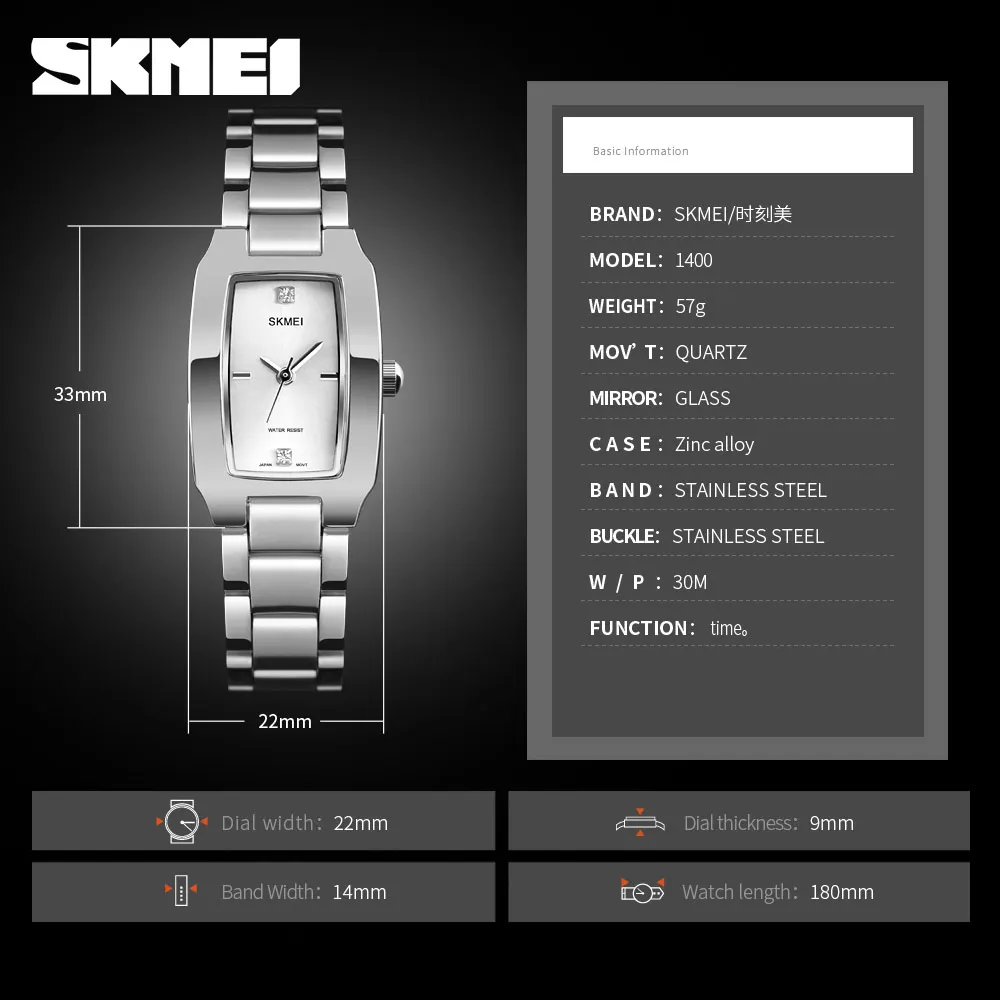 SKMEI Элитный бренд Для женщин часы Diamond Dial браслет наручные часы для девочек элегантные женские кварцевые часы Женское платье часы 1400