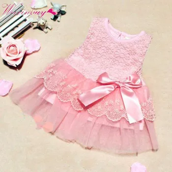 

Baby Kids Princess Dress Party Tutu Dress Girls Lace Bowknot Flower Dress Children Clothes Vestido
