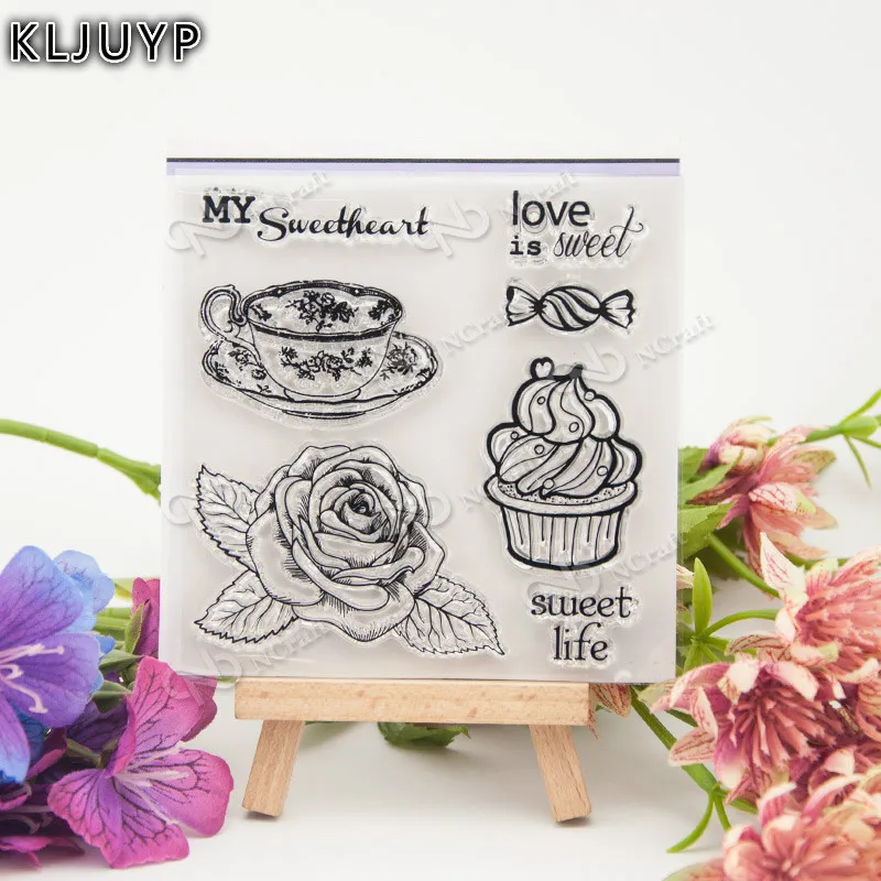 

KLJUYP Love Is Sweet Transparent Clear Silicone Stamp/Seal for DIY scrapbooking/photo album Decorative clear stamp