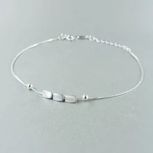 XIYANIKE 925 стерлингового серебра простой Геометрический Длинный квадратный браслет вечерние ювелирные изделия регулируемый индивидуальный подарок для женщин