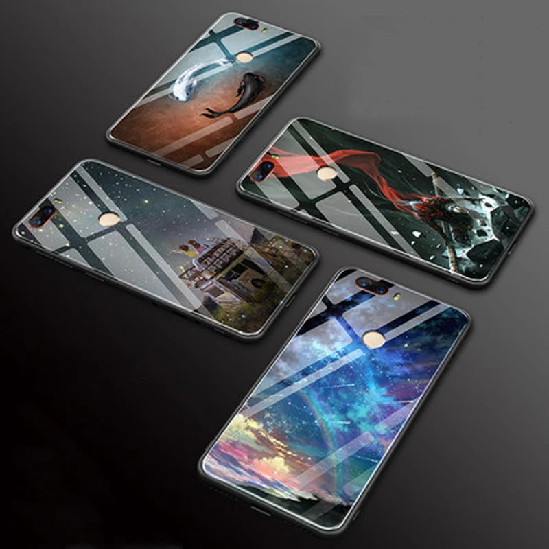 Чехол для Nubia Z17S Роскошный чехол из закаленного стекла с мягкими краями задняя