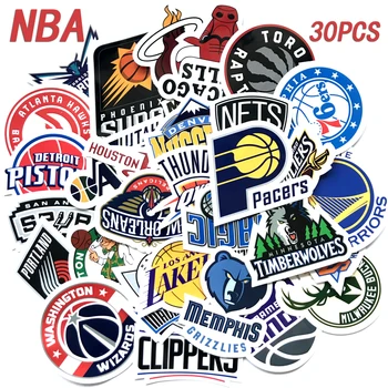 

30pcs NBA Pvc Stickers Sport Style Waterproof Tide Brand boot dead fly slide car stickers Graffiti DIY Sticker Suitcase Luggage