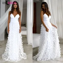 Белые вечерние платья модные кружевные аппликации арабский глубокий v-образный вырез сексуальное вечернее платье вечерние элегантные вечерние платья ES2621