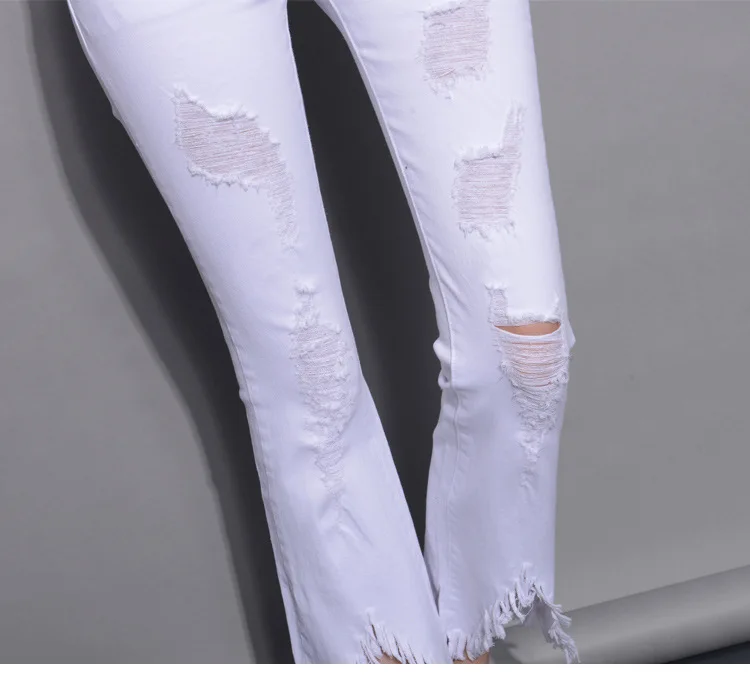 Женские джинсы женские рваные брюки длиной до щиколотки широкие брюки с кисточками весна лето