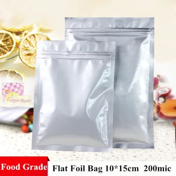 

10*15cm Food Storage Mylar Self Seal Package Zip Lock Heat Seal Electronic Gadgets Ziplock Silver Aluminum Foil Packing Bag