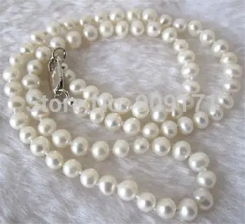

Free Shipping>>7-8mm White Akoya Cultured Pearl Necklace 18" AA