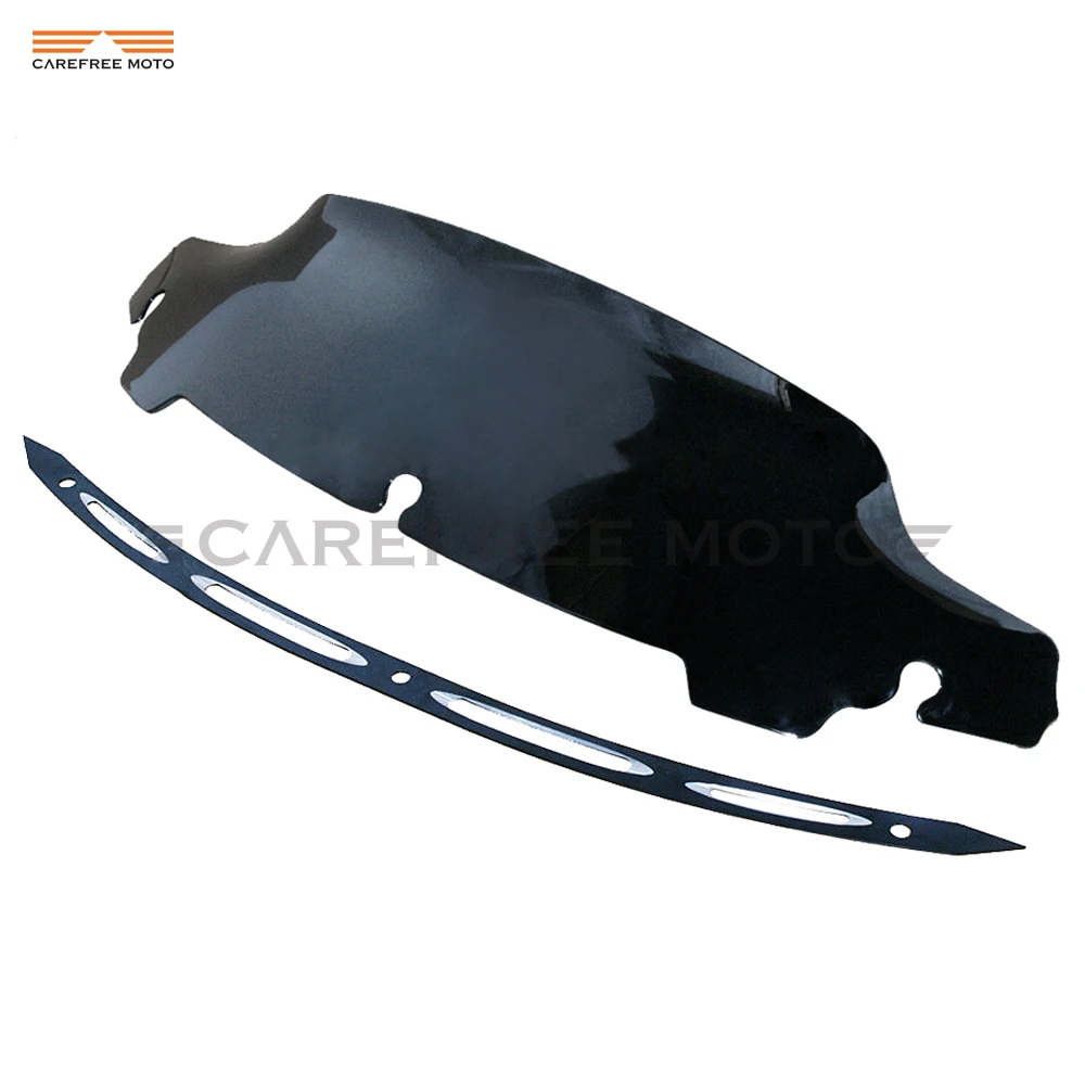 

4.5" Dark Smoke Motorcycle Windscreen Cut Windshield Trim case for Harley Touring Electra Street Tri Glide 2014-2017 15 16
