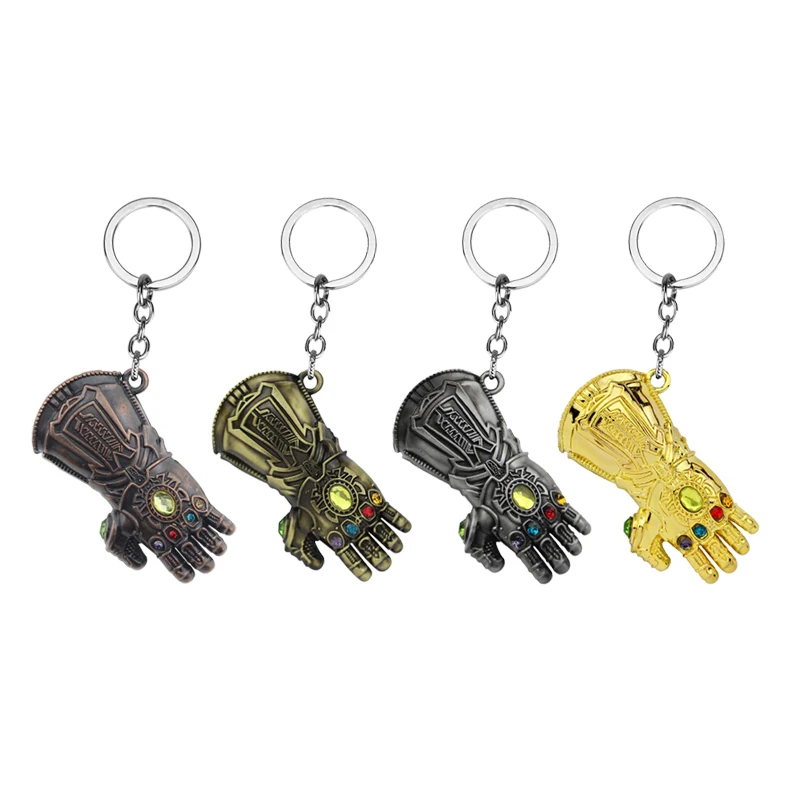 

Marvel Avengers 4 Infinity War Thanos Infinite Power Glove Gauntlet Gold Men 3D Model Keychains Keyring Cosplay Gift