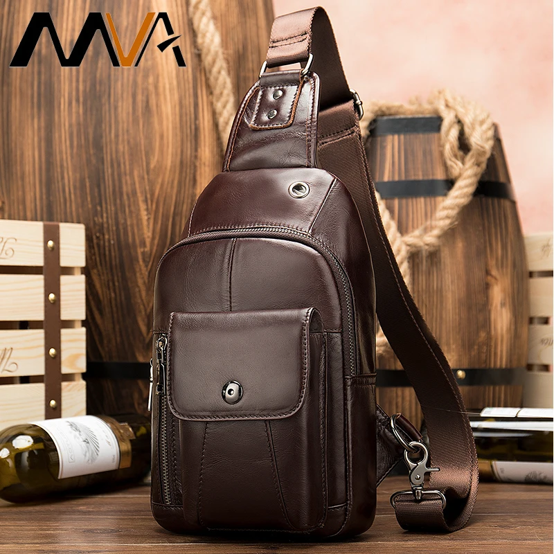 

2019 Genuine Leather Men's Bag Messenger/shoulder Bag For Men Bags Of Leather Male Crossbody/sling Bags Travel Chest Pack 8631