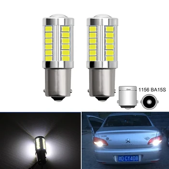 

2pcs LED Car Bulb Light 1156 BA15S 12V P21W 5630 5730SMD Brake Reverse Lamp S25 Turn Signal Light Backup Bulb For Peugeot 206