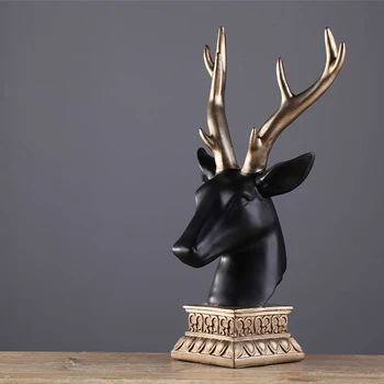 

Northern Europe Resin Deer head Black Home decoration bedroom furnishing articles sitting room decor