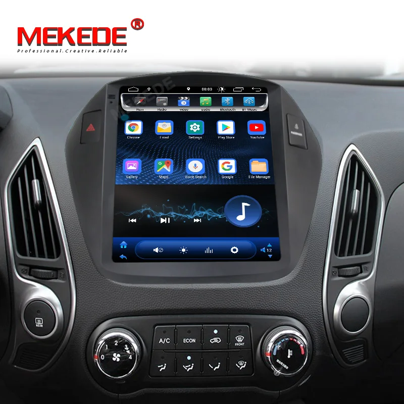 

MEKEDE Tesla style Car Multimedia Player Car Radio GPS Two Din Android 8.1 For Hyundai/IX35/TUCSON 2009-2015 OBD2 BT 1080P Wifi