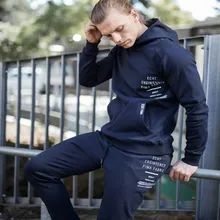 Мужской набор 2 шт. на молнии Осень Спортивная Повседневное спортивный костюм мужской толстовка куртка+ штаны костюм толстовки Moleton Masculino dropship