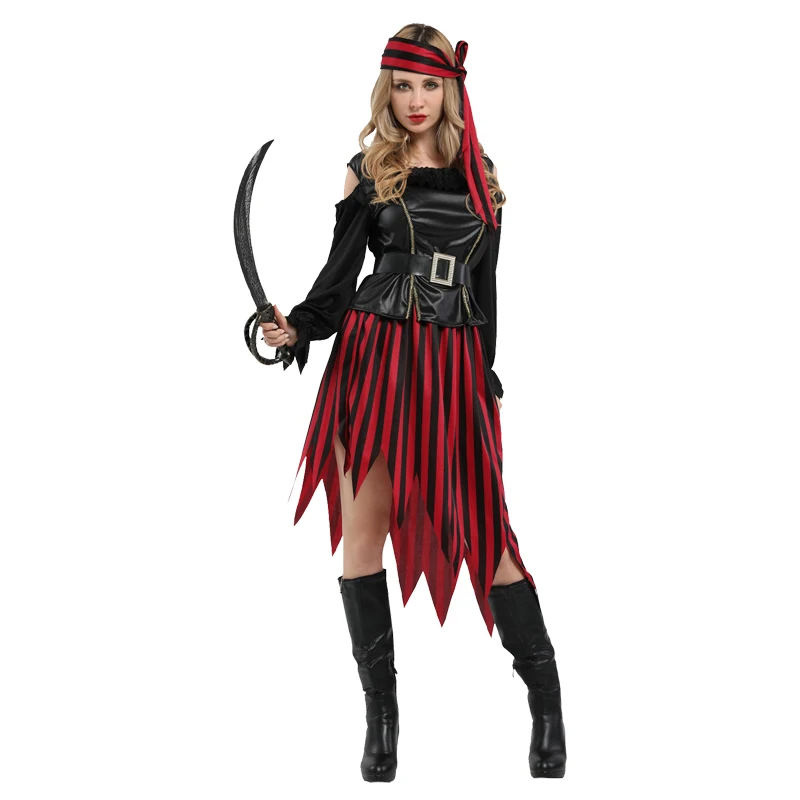 Хит! Капитан Пираты Карибы Джек Воробей шляпа Хэллоуин костюм для взрослых женщин косплей пират женский