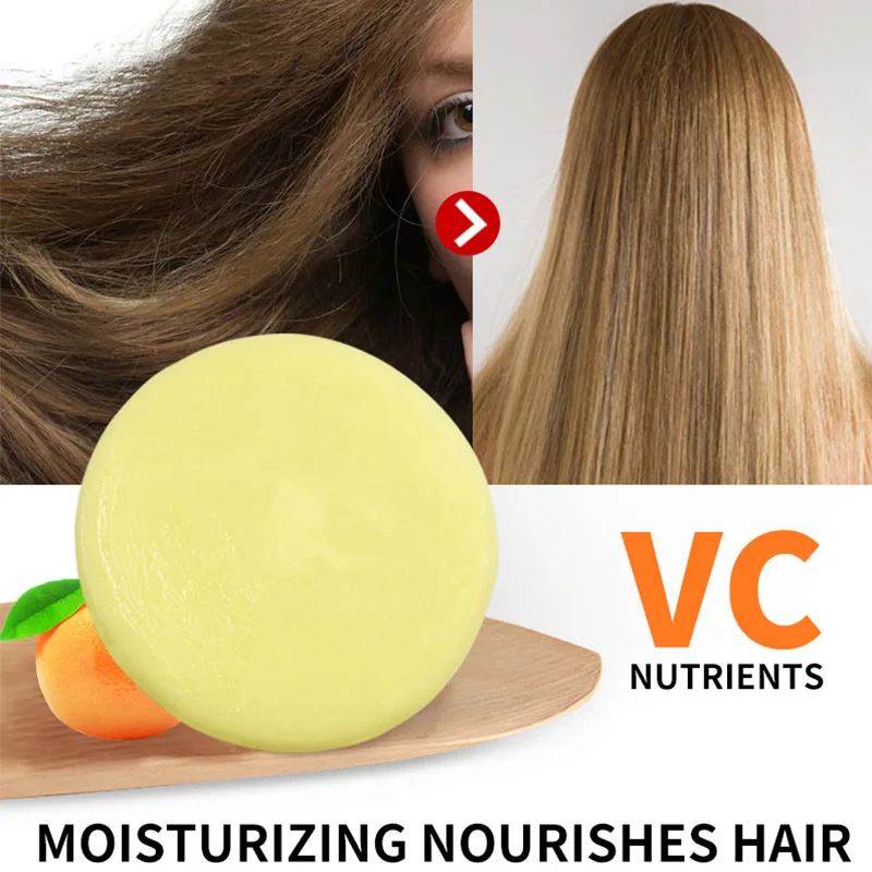 Органические волосы мандарин кондиционер бар ручной работы Витамин С увлажняющий, Питательный кондиционер мыло для ухода за волосами