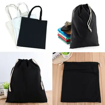 

Large Practical Drawstring Storage Bag Toy Shoes Laundry Bags Multi-Use For Travel Organizer Bag Cotton Canvas