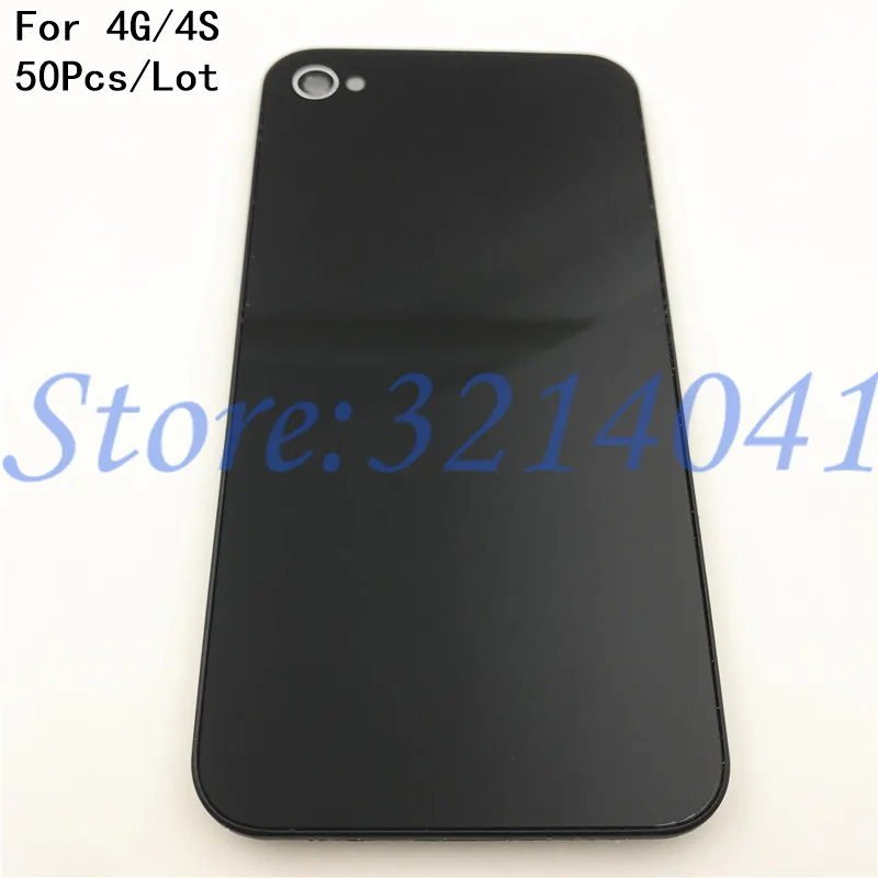 

50Pcs/Lot Original New Phone Back Cover Case Replacement For iphone 4 4G 4S Rear Glass Battery Door Housing With Logo