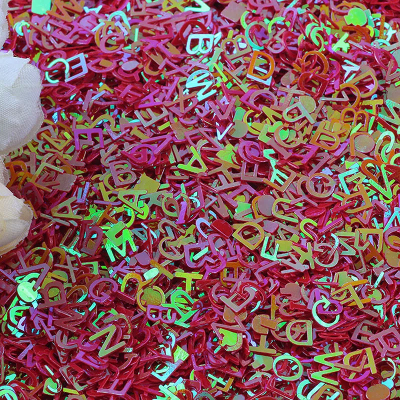 10 г 6 мм буквы персонажа свободные блестки для рукоделий набор глиттеров Скрапбукинг конфетти-блестки украшения ногтей DIY