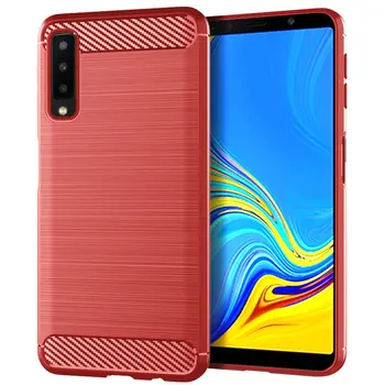 

50pcs/lot Ultra Slim Carbon Fiber Shockproof Armor Brushed Case For Samsung Galaxy J2 Core J2 Pro 2018 A8 Star A9 Star A5 2017