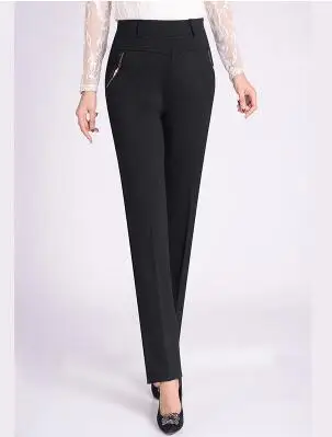 Модные повседневные женские штаны, Длинные свободные штаны с высокой талией, женские штаны, новые весенние/осенние женские брюки, 5xl, тянущиеся K3597 - Цвет: Black