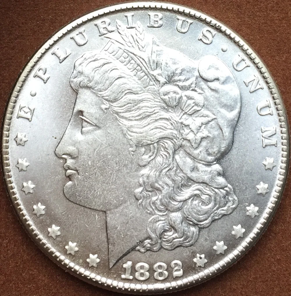 

Untied States 1882 CC Cupronickel Silver Plated Morgan One Dollar Copy Coins